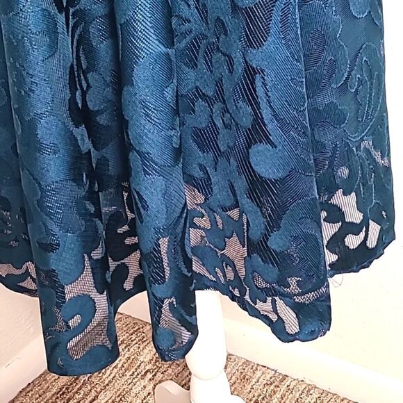 Stylewe Teal Midi-Dress with  Sweetheart Bust, Sheer Mesh Overlay, Sz Large, NWT - Picture 5 of 13